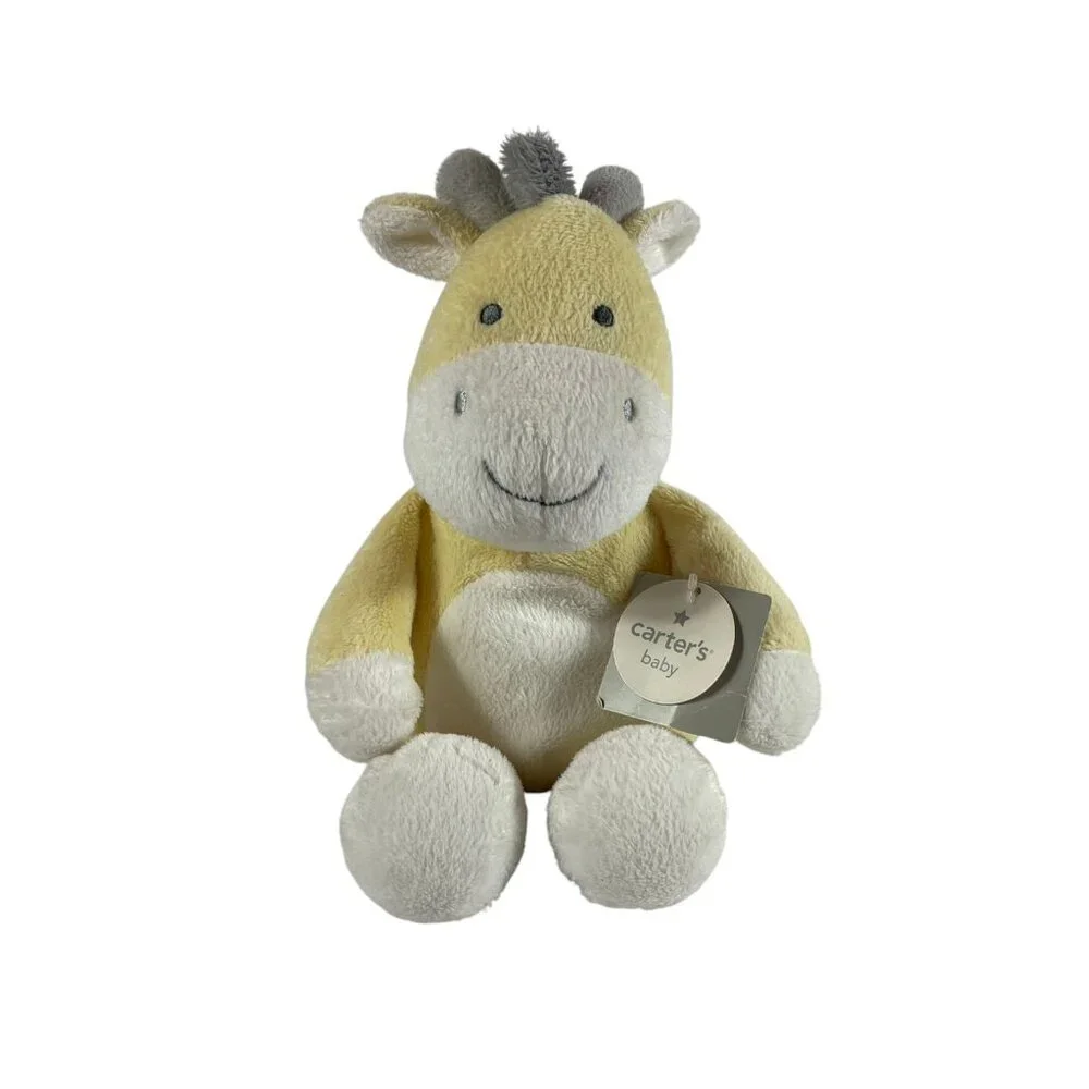 Carters Baby Giraffe Yellow Gray Plush 9
